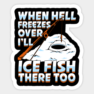 Ice Fishing Pole and Auger Vinyl Decal Sticker 