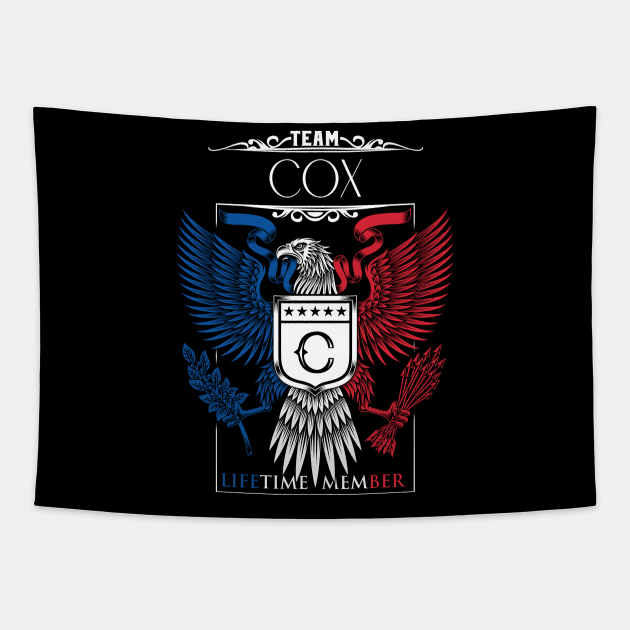 Team Cox Lifetime Member, Cox Name, Cox Middle Name Cox Name Tapestry TeePublic