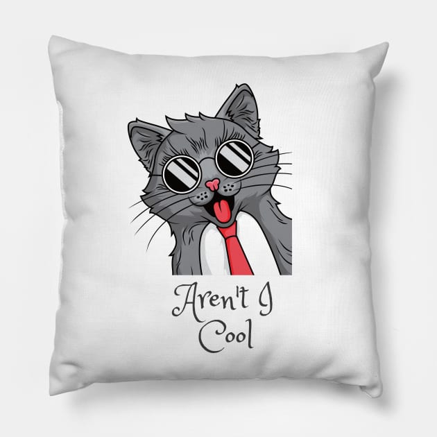 Awesome funny cat Pillow by Purrfect Shop