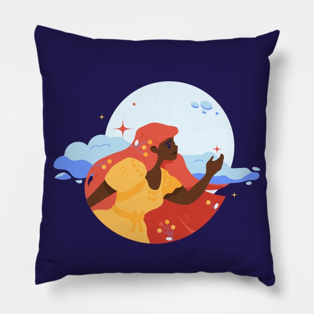 Reaching Out Pillow by kjm.illustrations