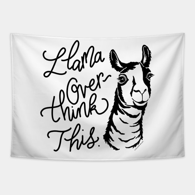Let Me Overthink This Funny Llama Design Tapestry by DoubleBrush