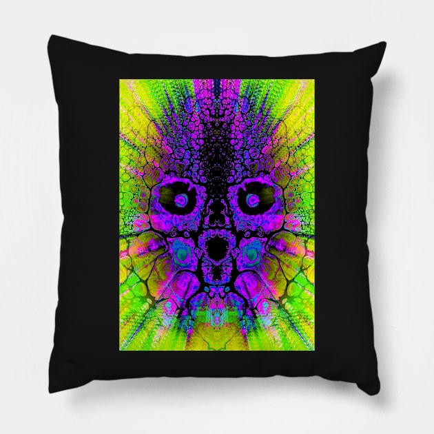 "Technicolor Skull" Pillow by Colette22