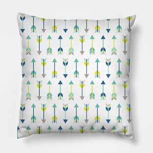 Mint Lime Tribal Arrows Pattern Indian Indigenous Pillow