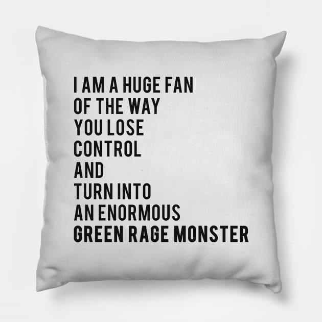 Green Rage Monster Pillow by beunstoppable