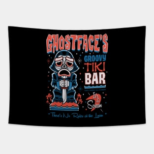 Ghostface Tiki Bar - Creepy Cute Slasher - Hawaii Surf Vacation Tapestry