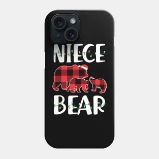 Niece Bear Red Plaid Christmas Pajama Matching Family Gift Phone Case