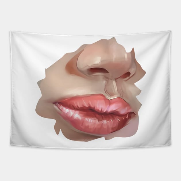 DRAWIN LIPS TUTORIAL Tapestry by BibirNDower77