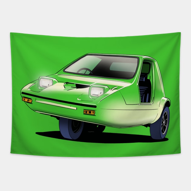 Bond Bug in Lime Green Tapestry by Webazoot