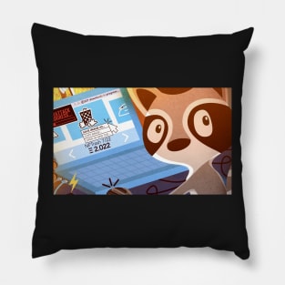 Hacker Anti-NFT Trash Panda Pillow