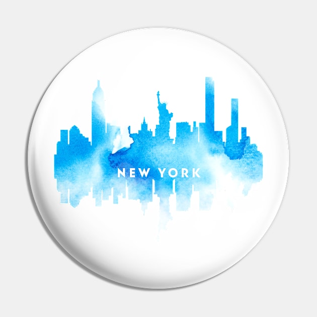 New York City Skyline Pin by aphian