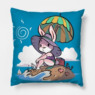 Bunny at the Beach Pillow