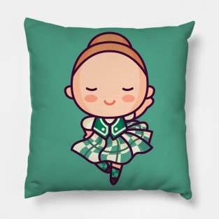 Cute Scottish Folk Dancer Girl Pillow