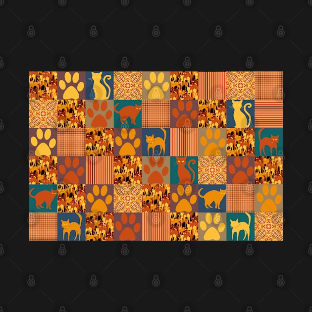 Halloween Cat Paw Patchwork by justrachna