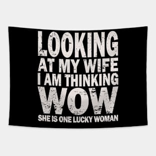 Looking At My Wife Tapestry