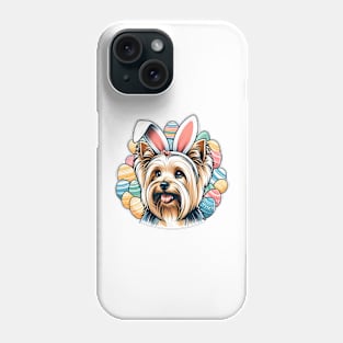 Silky Terrier with Bunny Ears Celebrates Easter Delight Phone Case