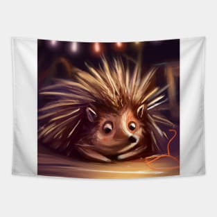Cute Porcupine Drawing Tapestry