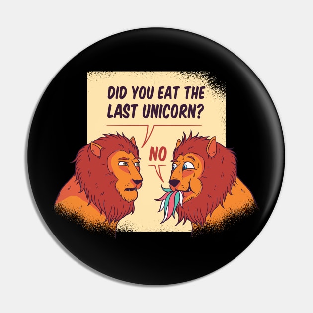 Lion Unicorn Humor Pin by TheRealestDesigns