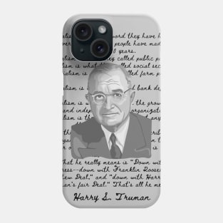 Harry S. Truman Portrait and Quote About Socialism Phone Case