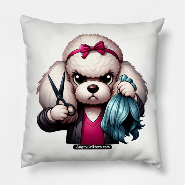 Angry Critters - Poodle Hairdresser Pillow by Angry Critters