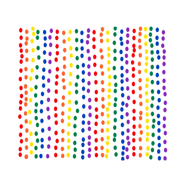 Rainbow Dots On White by DanielleGensler