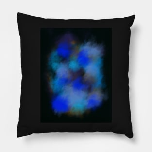 Hygge Ice Blue Winter Night Tie Dye Abstract Art Pillow