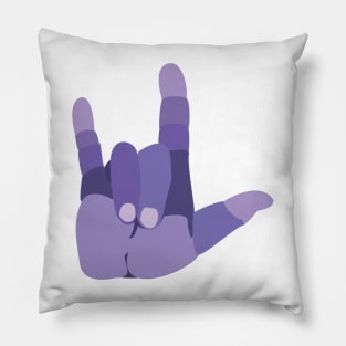 ASL ILY violet Pillow