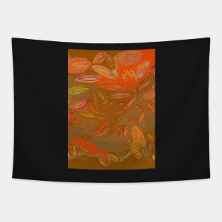 Autumn Watercolor Leafishness, brown orange fall leaves Tapestry