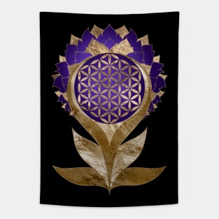 Flower of Life Lotus - Sacred Geometry Ornament Tapestry