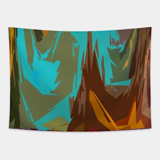 Abstract Mountain Trees Landscape Tapestry