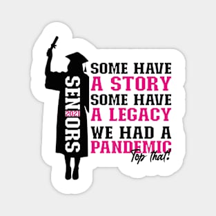 Pandemic Graduation | Black And Purple Text Funny Graduation Magnet