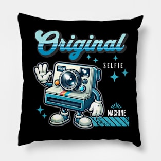 Original Selfie Machine - Vintage Polaroid Mascot Pillow