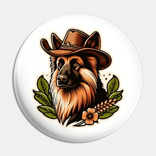 German Shepherd Cowboy Pin