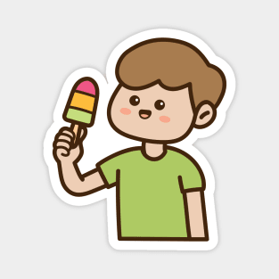 Boy eat ice cream Magnet