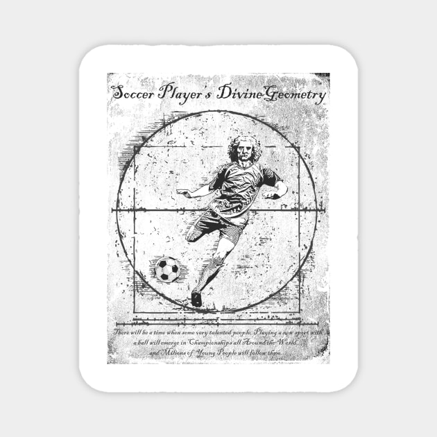 Cool Tees Da Vinci Soccer Player Magnet by COOLTEESCLUB