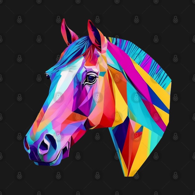 Horse Head in Colorful Colors by FunkyColorShop