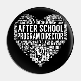 After School Program Director Heart Pin