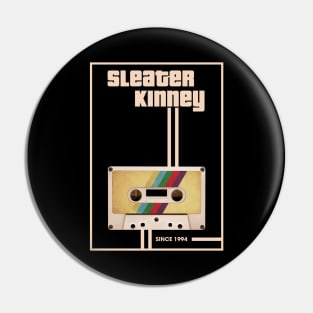 Sleater Kinney Music Retro Cassette Tape Pin