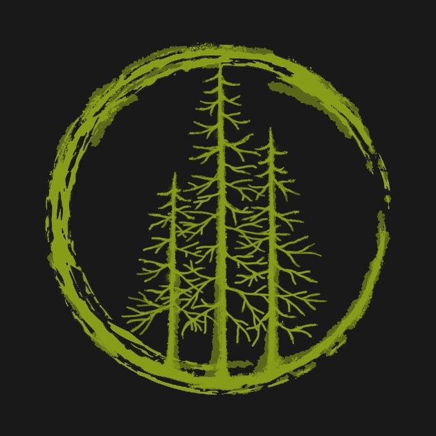 Pacific Northwest Evergreen Trees watercolor design. by StephJChild