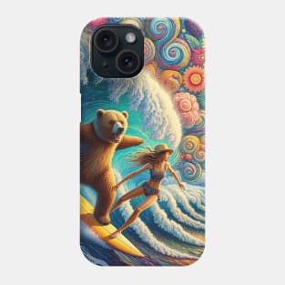 Surfer Girl with Bear Phone Case