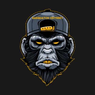 Bigfoot wearing a Sasquatch Odyssey trucker hat T-Shirt