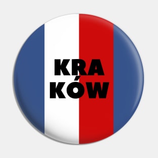 Kraków City in Polish Flag Vertical Pin