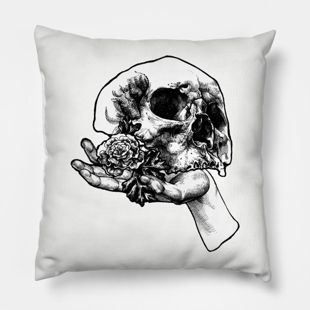 Skull And Hand Pillow by rottenfantom