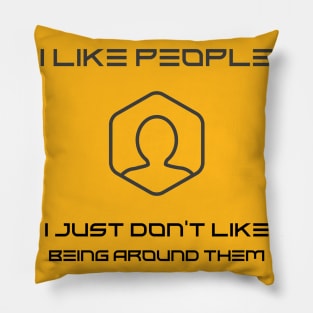 I don't like being around people, Funny Introvert Pillow