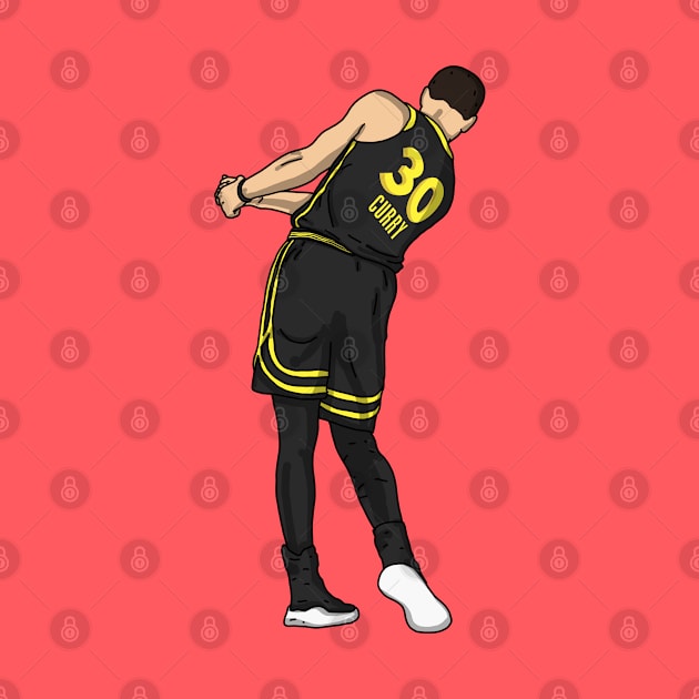 Steph Curry Golf Celebration Back by Luna Illustration