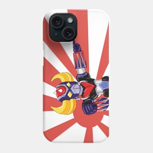 Bobblehead Grendizer on the rising sun ! Phone Case