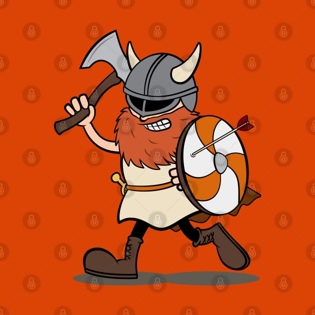 Viking Berserker Cartoon (Player 8 / orange) by Koyaanisqatsian