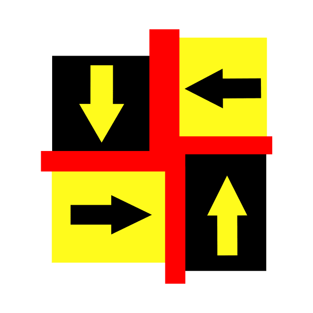 Black And Yellow Arrows And Squares by simonjgerber