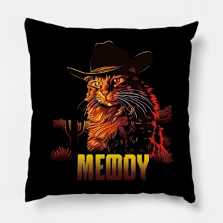 Cat Cowboy Chronicles Feline Frontier Pillow