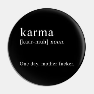 Karma Definition Typhograph Pin