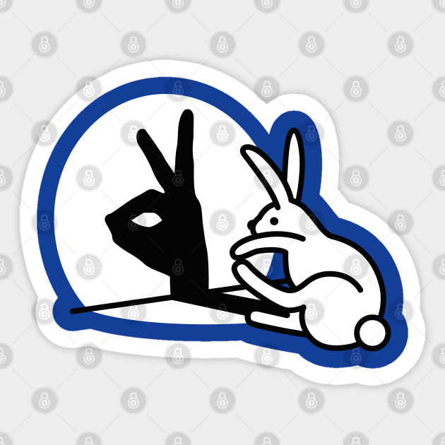 Funny Rabbit hand shadow puppets bunny figure pop art - Rabbit Shadow - Sticker | TeePublic Funny Rabbit hand shadow puppets bunny figure pop art - Rabbit Shadow - Sticker | TeePublic
